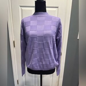 Lilac Square Knit Oversized Sweater in US size small